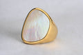 Pebble Shape Gold Mother-of-pearl Ring